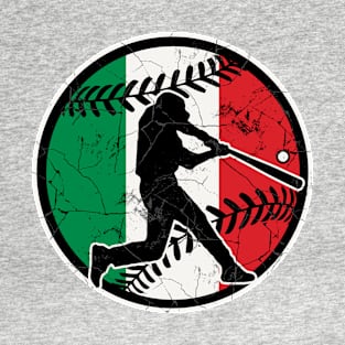 Italian Flag Baseball Hitter Italy Baseball Fan Italia T-Shirt